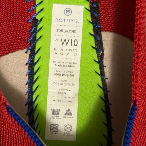 Rothy’s The Point Flats Red Knit Women’s Size 10 - Picture 7 of 7